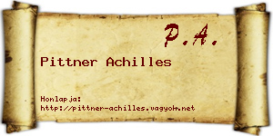 Pittner Achilles névjegykártya